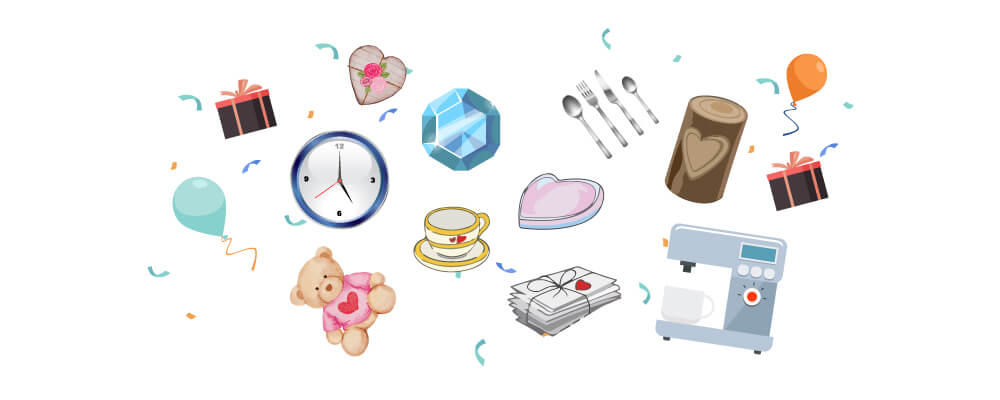 Modern Theme Anniversary Gifts By Year